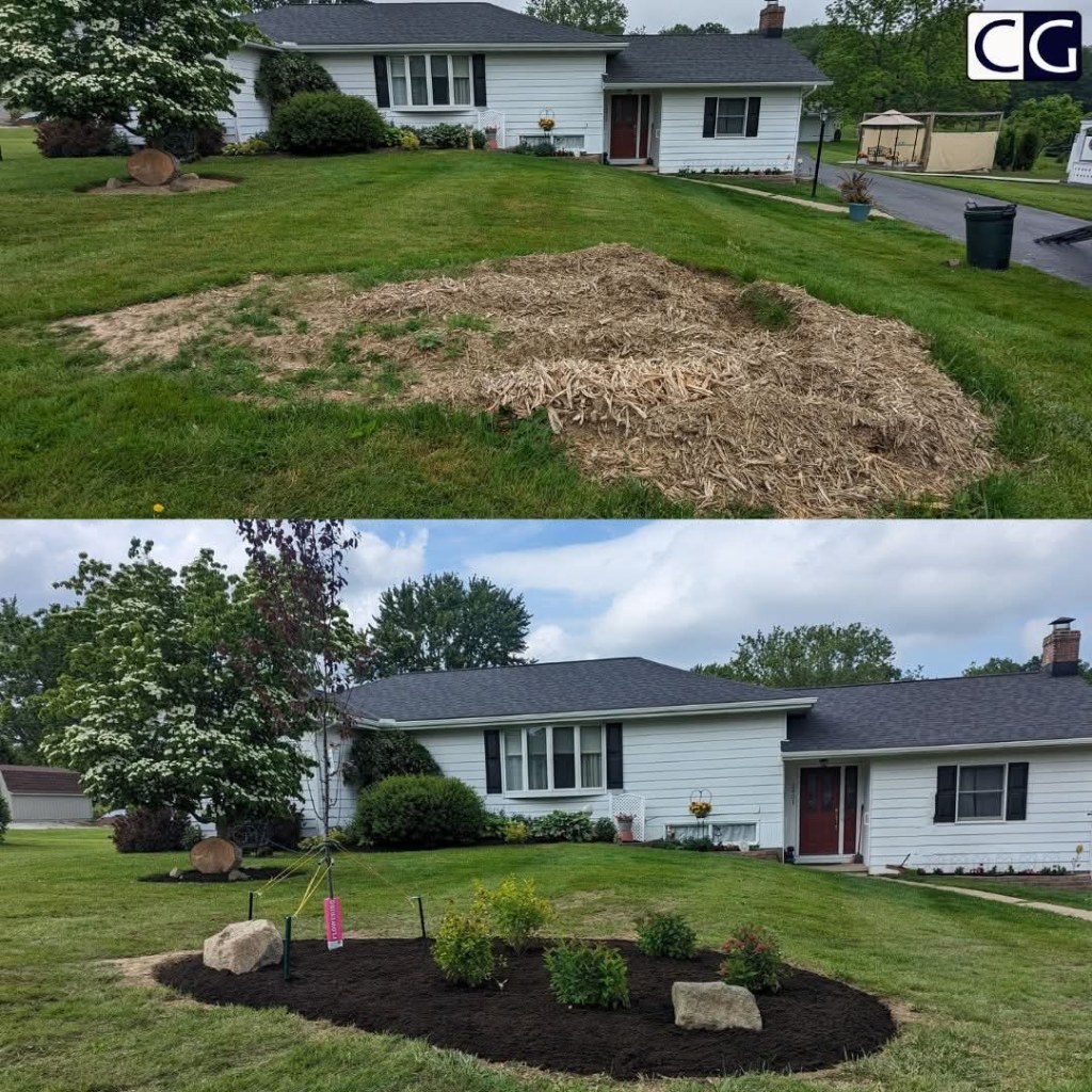 landscaping project in granger township stump grinding