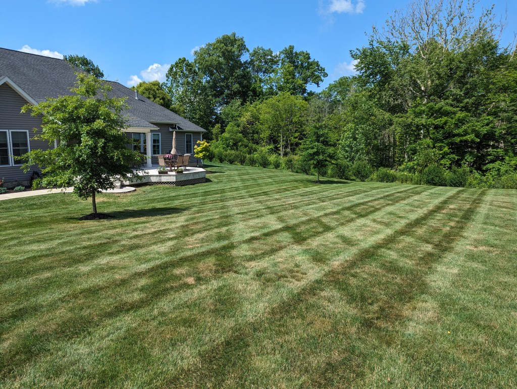 lawn mowing in montville - stripes